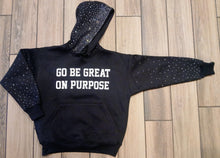 Load image into Gallery viewer, Go Be Great On Purpose Black Rhinestone Hoodie