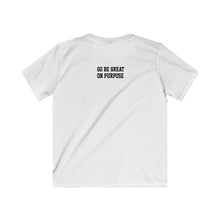 Load image into Gallery viewer, "Go Be Great On Purpose" Classic Kids Softstyle Tee Black