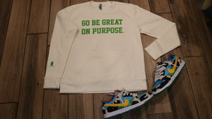 GBGOP Crewneck with pockets in front in Beige with Green