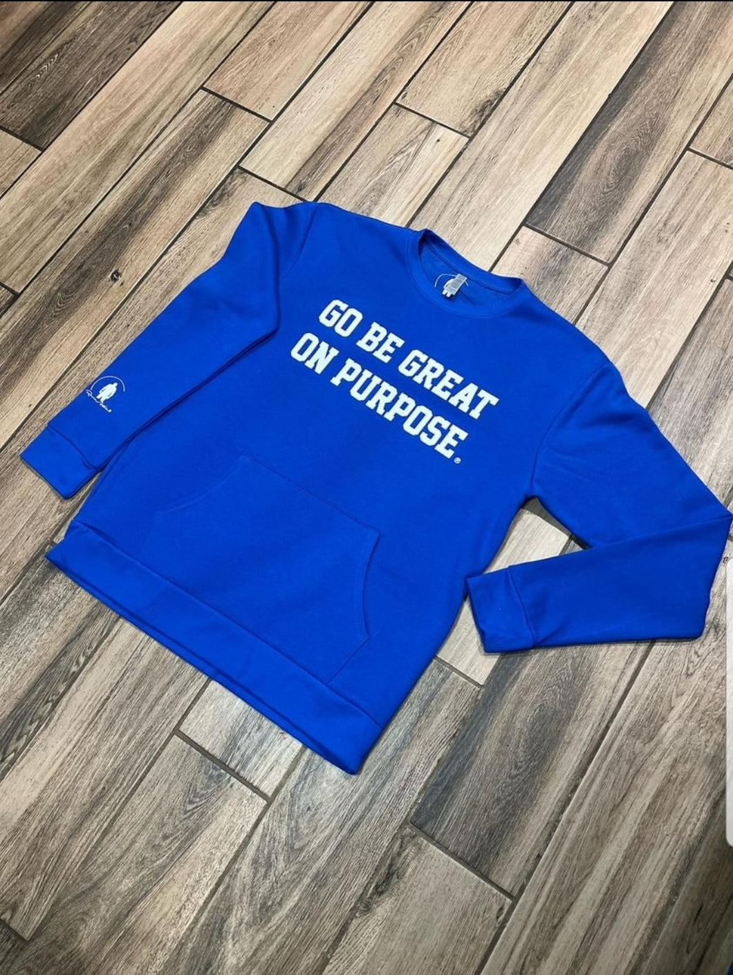 GBGOP Crewneck with pockets in front in Blue with white