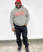 Load image into Gallery viewer, Go Be Great On Purpose Houndstooth Hoodie with Red Logo
