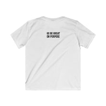 Load image into Gallery viewer, &quot;Go Be Great On Purpose&quot; Classic Kids Softstyle Tee Black
