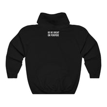 Load image into Gallery viewer, Unisex Heavy Blend&quot;Go Be Great On Purpose&quot;™ Black Hooded Sweatshirt
