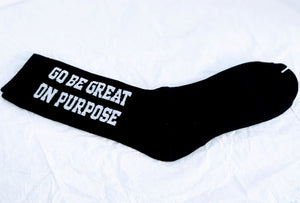 "Go Be Great On Purpose" Socks in Black