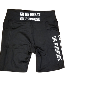 "Go Be Great On Purpose" biker shorts