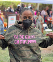 Load image into Gallery viewer, &quot;Go Be Great On Purpose&quot; Camo hoodie with Pink
