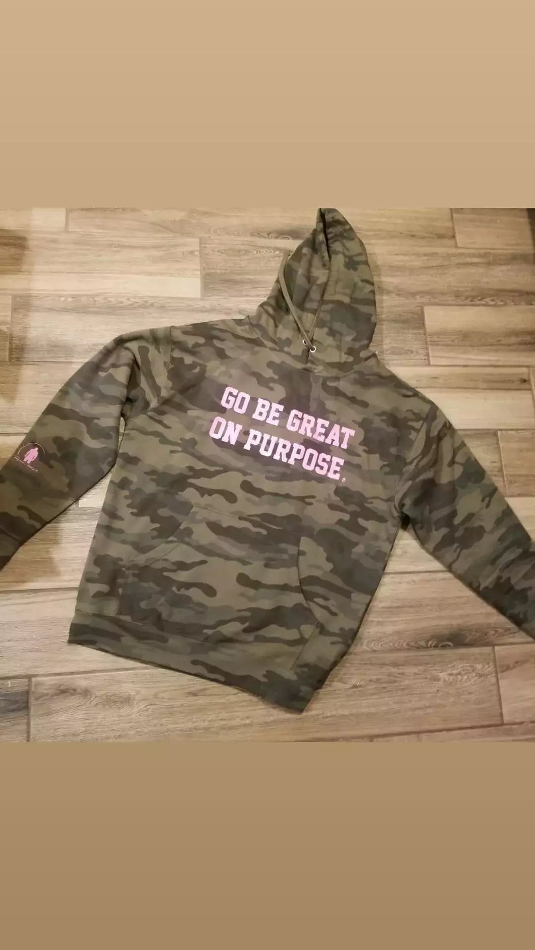 Camo hoodie with Pink logo
