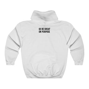 Unisex Heavy Blend "Go Be Great On Purpose"™ White Hooded Sweatshirt